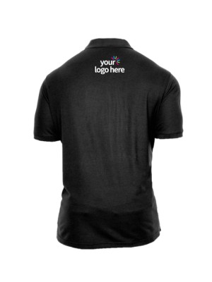 Short Sleeve Cotton Polo T-Shirt Black